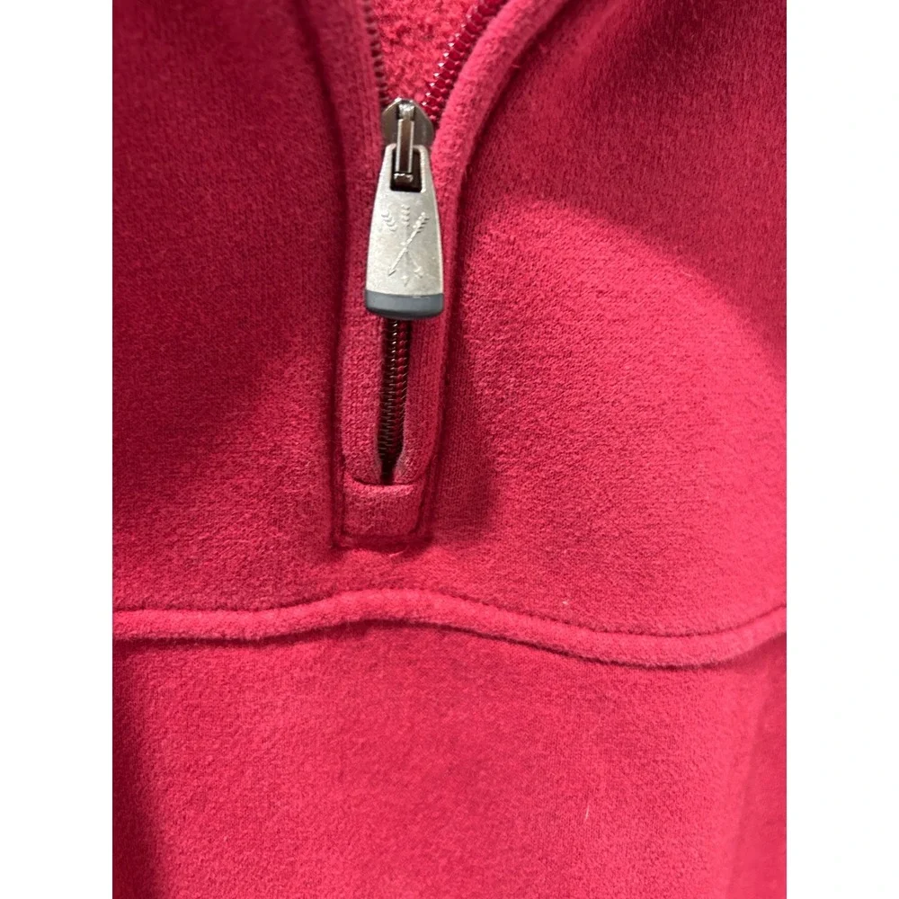Arrow USA 1851 Mens Red Quarter Zip Fleece Pullover Sweatshirt Size XL